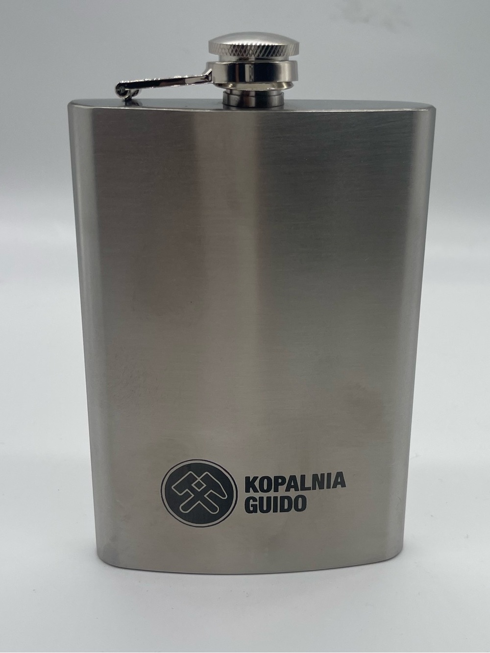 Branded Stainless Steel Hip Flask - Silver